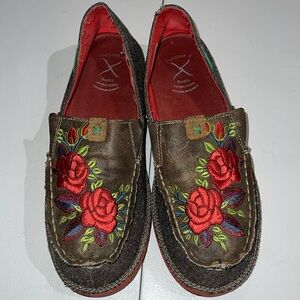 Twisted X floral embroidered loafers